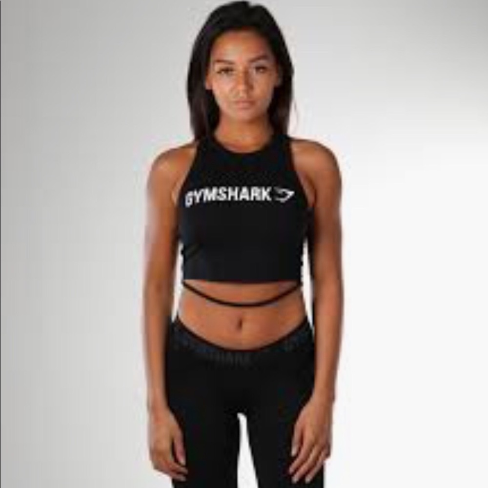 Black gymshark ribbon crop top